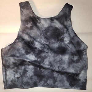 ATHLETA Long Line Align Tank Sports Bra Gray Tie‎ Dye Suze X Small